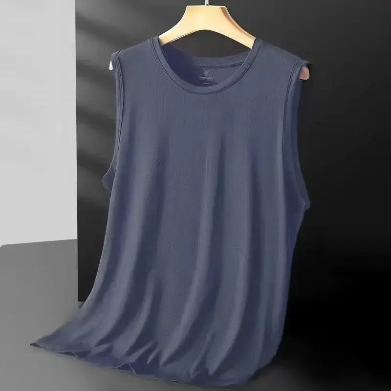 Men's Ice Silk Mesh Tank Tops Gym Stringer