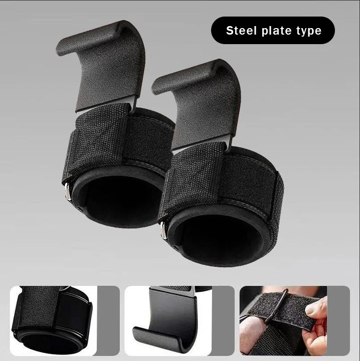 Weight Lifting Hook Grips With Wrist Wraps