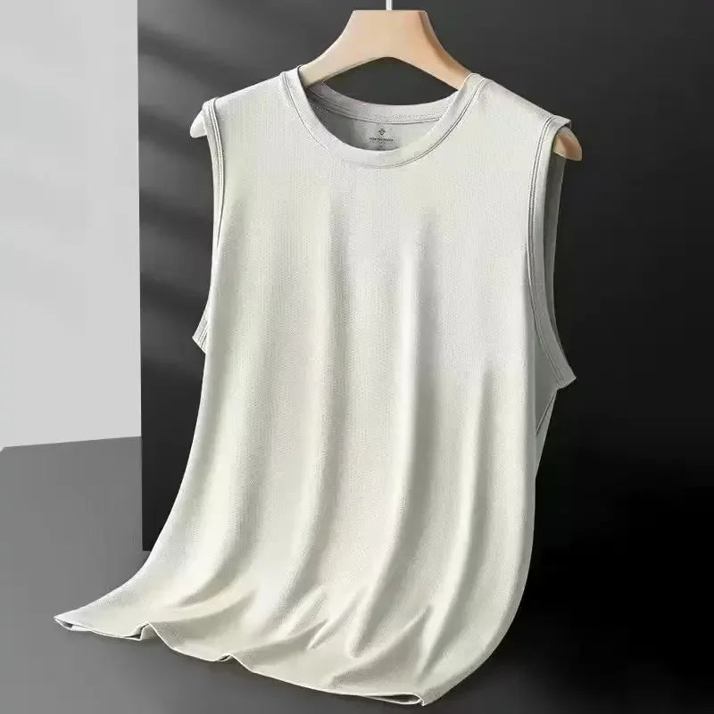 Men's Ice Silk Mesh Tank Tops Gym Stringer