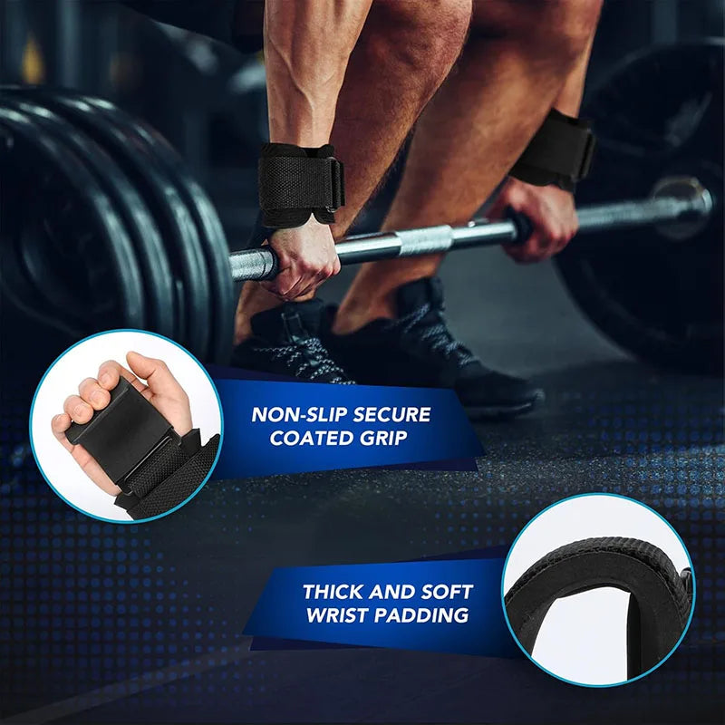 Weight Lifting Hook Grips With Wrist Wraps