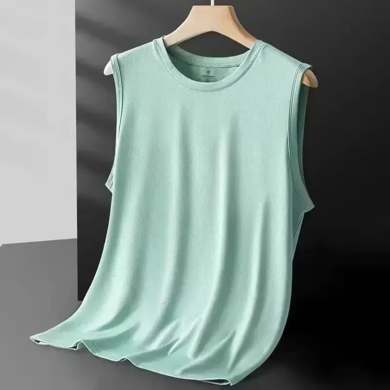 Men's Ice Silk Mesh Tank Tops Gym Stringer