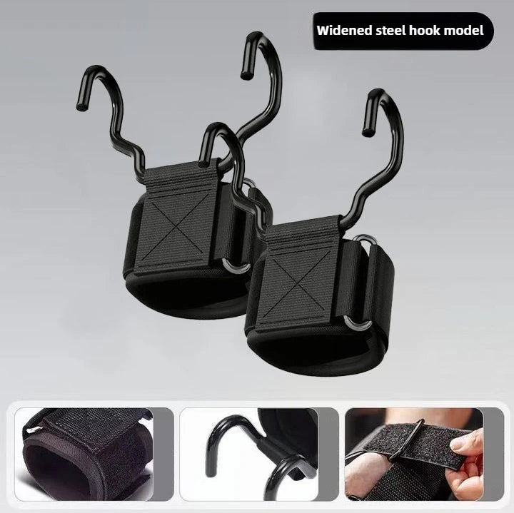 Weight Lifting Hook Grips With Wrist Wraps