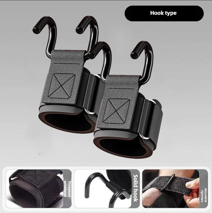 Weight Lifting Hook Grips With Wrist Wraps