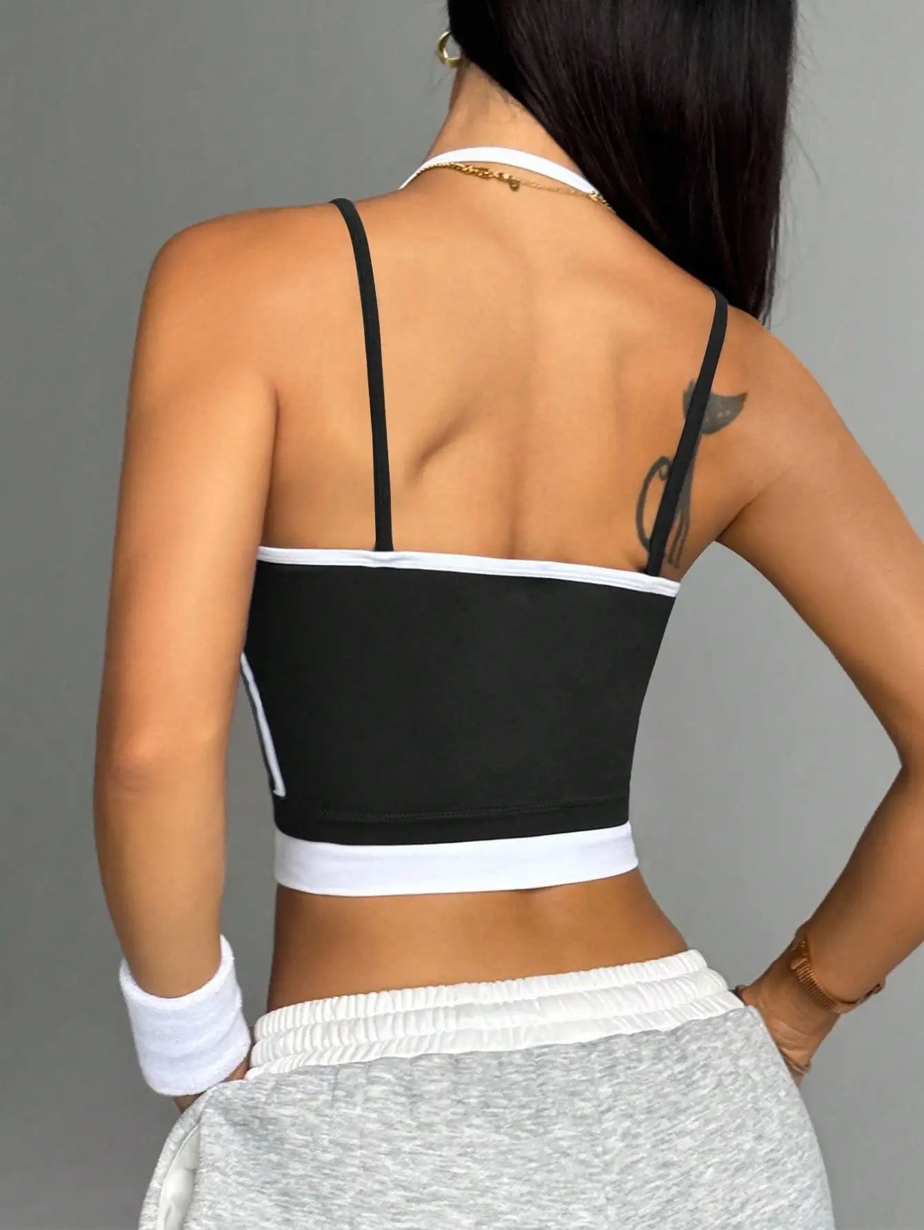 Color blocking non steel ring beautiful back sports vest