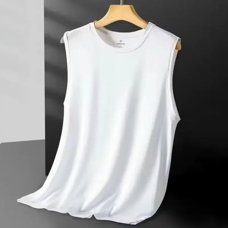 Men's Ice Silk Mesh Tank Tops Gym Stringer