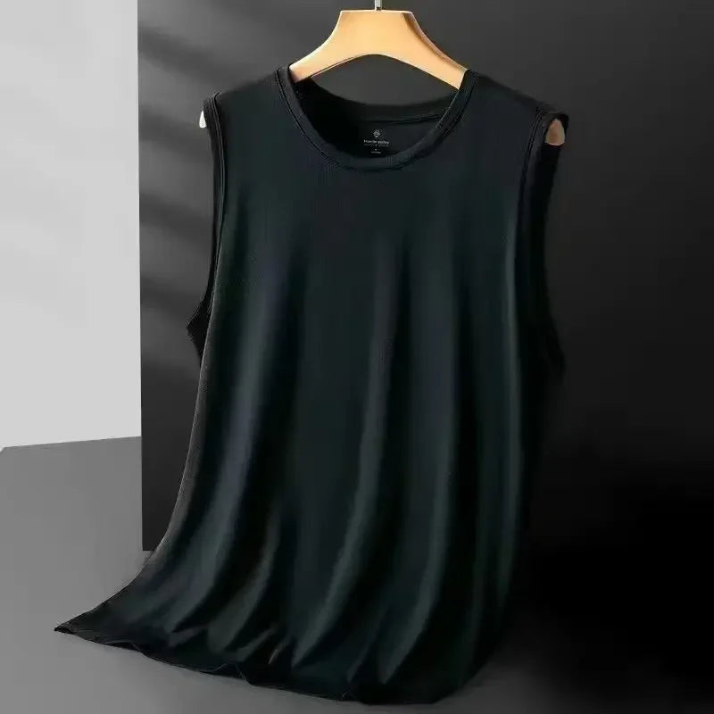 Men's Ice Silk Mesh Tank Tops Gym Stringer
